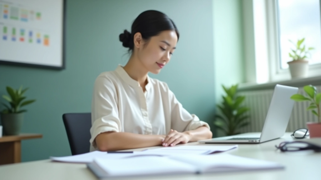 Professional working at desk with calendar and planner